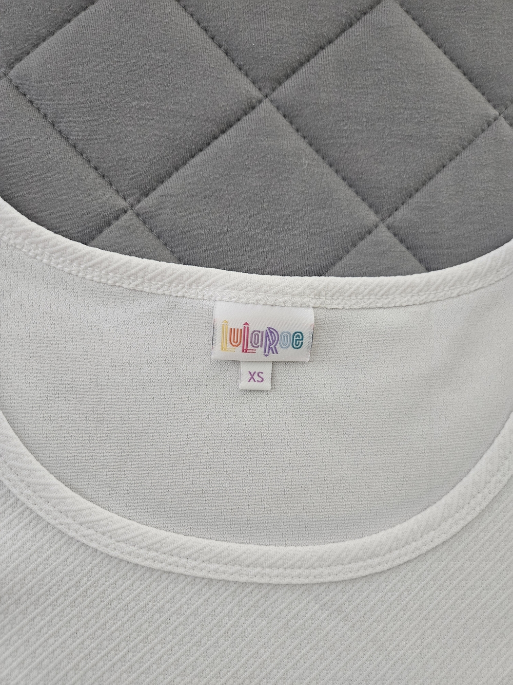 Lularoe White Beige Dress Size XS Casual Feminine Preppy Summer Colorblock - Picture 4 of 8